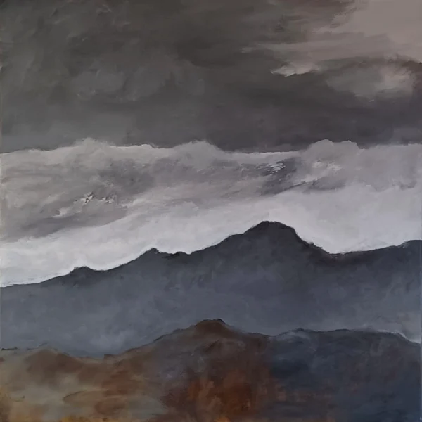 Toile représentant un paysage ciel et montagne, réalisé par Vincent Tripard