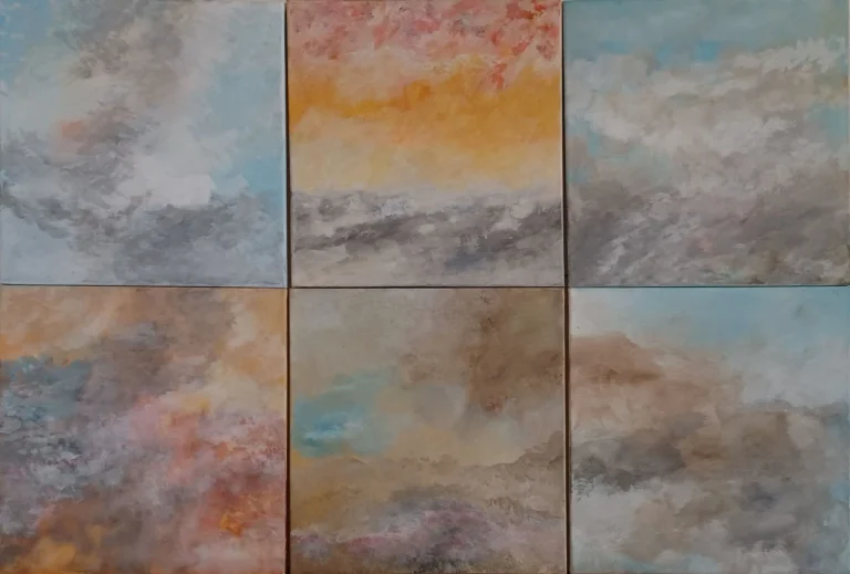 Partition de 6 toiles réalisées par Vincent Tripard